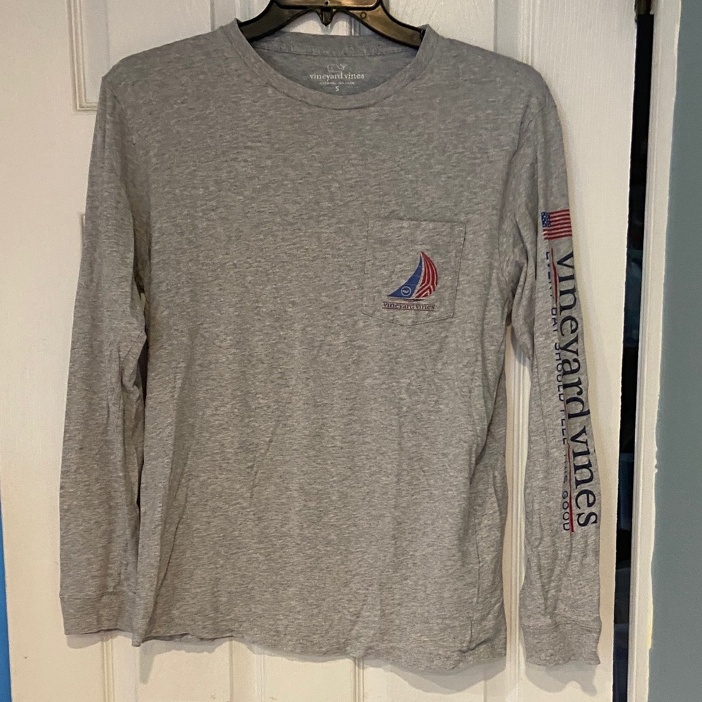 Vineyard Vines Heather Gray Long Sleeve Tee